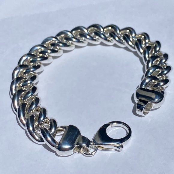 Arte d'Argento 925 sterling silver bold curb link bracelet⛓ - Picture 5 of 17